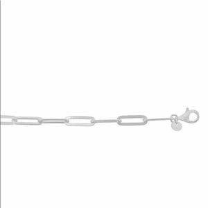 Sterling silver anklet, 3mm flat paperclip link